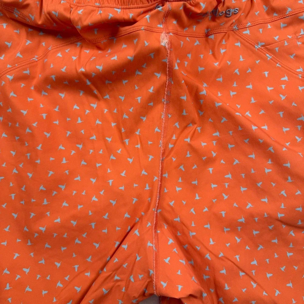 Birddogs Gym Shorts Mens 3XL Orange Bird Print Lined 9in Inseam Athletic